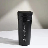 Personalised Black Push Button Flask